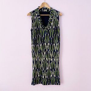 Michael Kors Blue Green Ikat Sleeveless Dress S